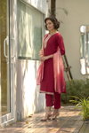 Tew Roman With Embroidered Work Kurti With Bottom Dupatta Wholesalers In Delhi